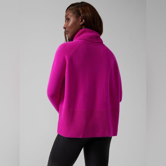 Athleta Aspen Wool Cashmere Pink Purple Turtleneck Sweater - Picture 2 of 9